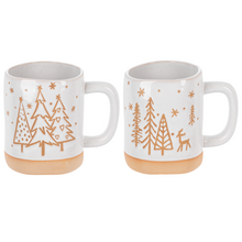 Load image into Gallery viewer, Winter Tree Mugs (2pc ppk) by Ganz MX192841