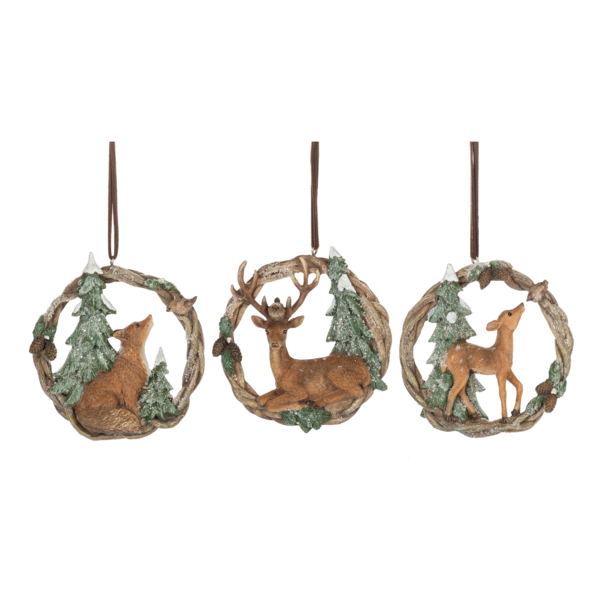 Woodland Animal in Wreath Ornaments by Ganz MX193063