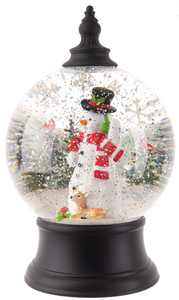 LED Light Up Rotating Shimmer Snowman Scene Globe by Ganz MX194090