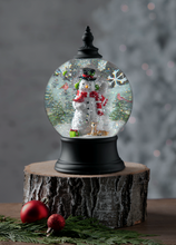 Load image into Gallery viewer, LED Light Up Rotating Shimmer Snowman Scene Globe by Ganz MX194090