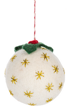 Load image into Gallery viewer, Embroidered Scandi Ball Ornaments 4pk by Ganz MX194489