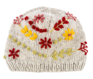 Knit Embroidered Floral Winter Hats by Ganz MX194498