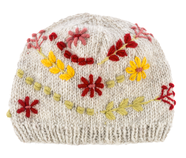 Knit Embroidered Floral Winter Hats by Ganz MX194498