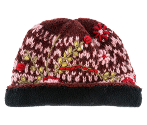 Knit Embroidered Floral Winter Hats by Ganz MX194498