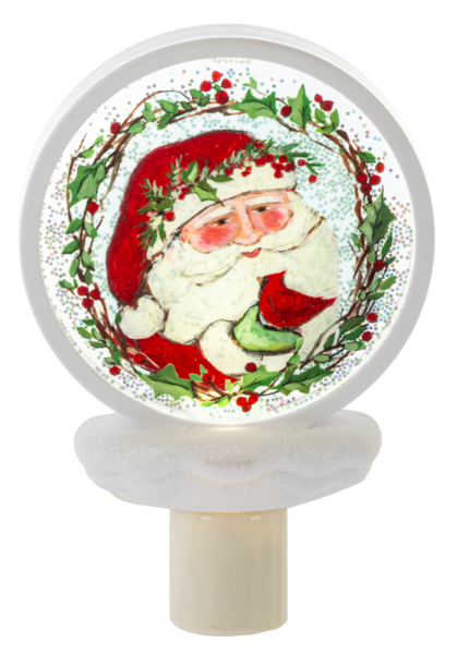 Santa Shimmer Disk LED Night Light by Ganz MX194655