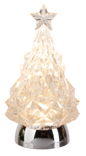 LED Light Up Shimmer Silver Tree Figurine by Ganz MX194756
