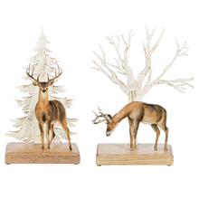 Load image into Gallery viewer, Winter Deer Figurine Set (2pc set) by Ganz MX196161
