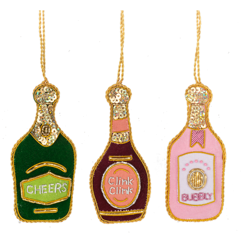 Champagne Bottle Ornaments by Ganz MX196207