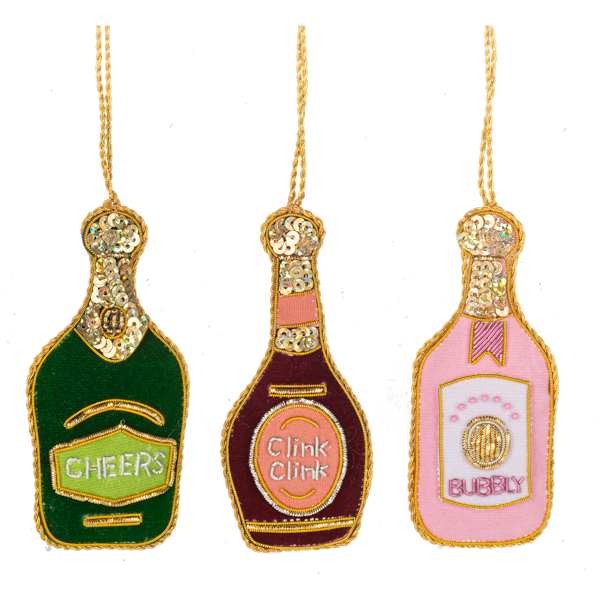 Champagne Bottle Ornaments by Ganz MX196207