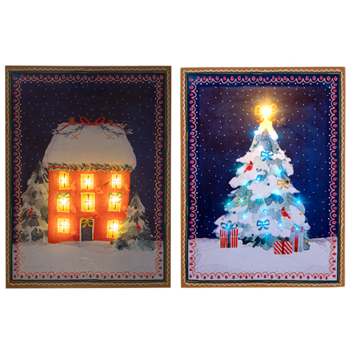 LED Light Up Holiday Scenes Wall Decor by Ganz MX196244