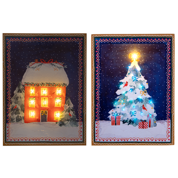 LED Light Up Holiday Scenes Wall Decor by Ganz MX196244