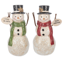 Load image into Gallery viewer, Snowman w/ Holiday Message Figurine by Ganz MX196321