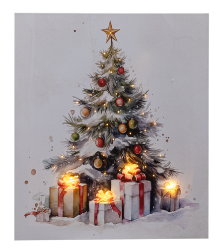 LED Light Up Christmas Tree Wall Decor Canvas by Ganz MX196346