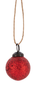Red Glitter Ball Ornaments in a Glass Jar (30pc ppk) by Ganz MX196586