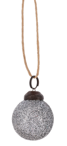 Silver Glitter Ball Ornaments in a Glass Jar (30 pk) by Ganz MX196587