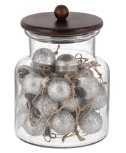 Load image into Gallery viewer, White Glitter Ball Ornaments in a Glass Jar (30pc ppk) by Ganz MX196588