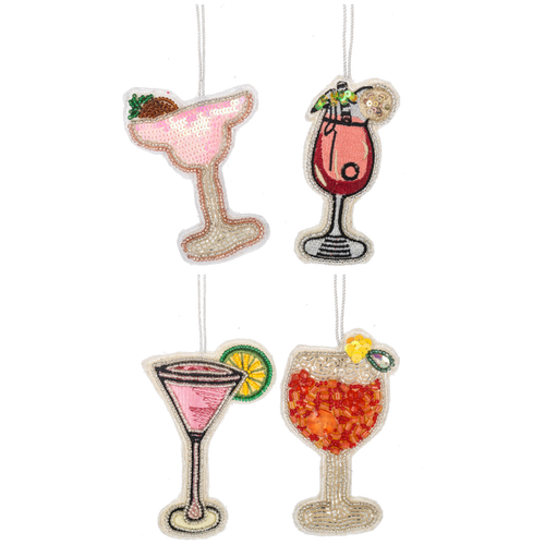 Embroidered Holiday Drink Ornaments by Ganz MX197057
