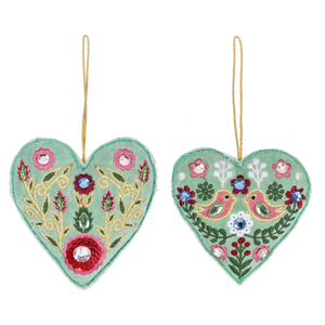 Embroidered Heart Ornaments by Ganz MX197097