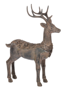 Antique Deer 2pc Set w/ Scroll Pattern Figurine Set by Ganz MX197295