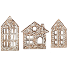 Load image into Gallery viewer, Scroll Work Village House (3pc set) by Ganz MX197462