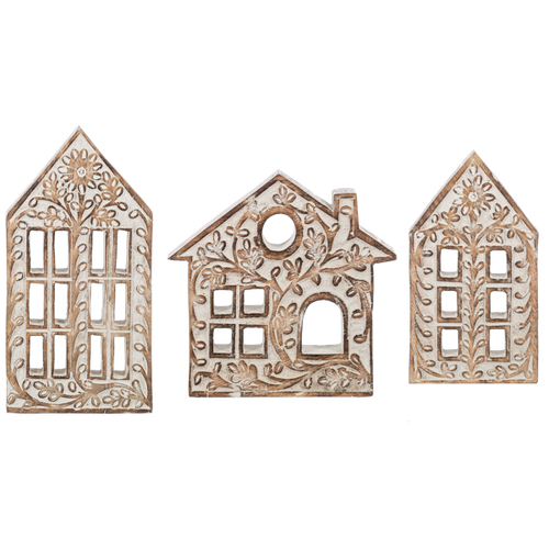 Scroll Work Village House (3pc set) by Ganz MX197462