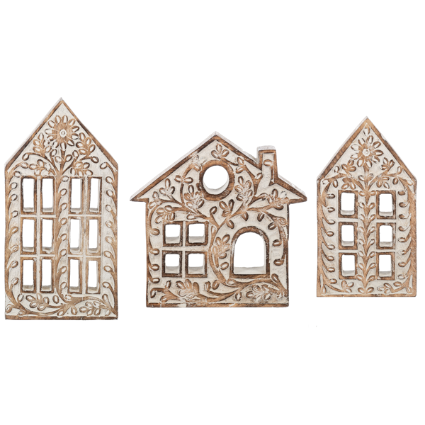 Scroll Work Village House (3pc set) by Ganz MX197462