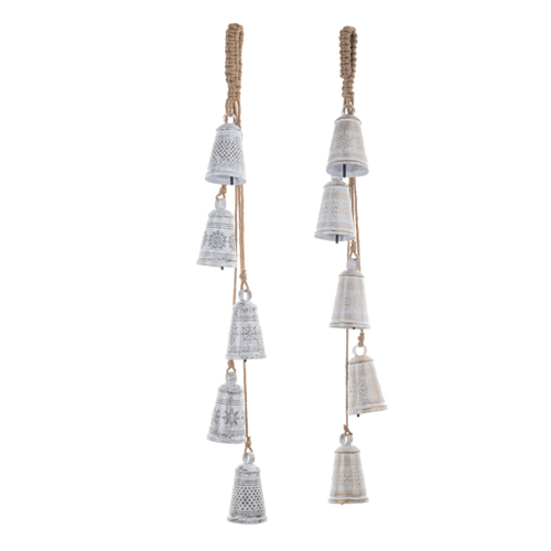 Hammered White Bell Door Hangers by Ganz MX197513