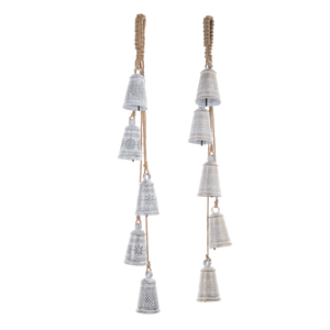 Hammered White Bell Door Hangers by Ganz MX197513