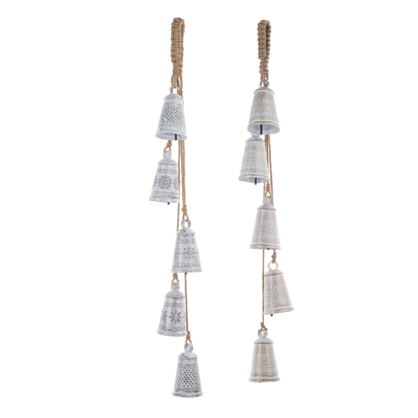 Hammered White Bell Door Hangers by Ganz MX197513