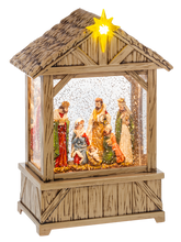 Load image into Gallery viewer, LED Light Up Shimmer Nativity Scene Figurine by Ganz MX197652