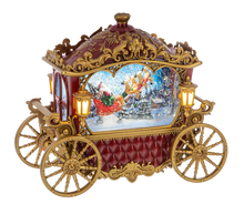 Load image into Gallery viewer, LED Light Up Shimmer Carriage w/ Santa Figurine by Ganz MX197655