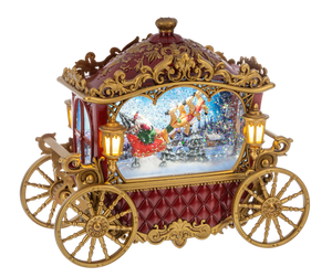 LED Light Up Shimmer Carriage w/ Santa Figurine by Ganz MX197655