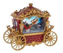 Load image into Gallery viewer, LED Light Up Shimmer Carriage w/ Santa Figurine by Ganz MX197655