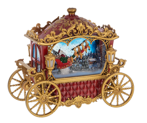LED Light Up Shimmer Carriage w/ Santa Figurine by Ganz MX197655