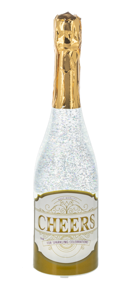 LED Light Up Shimmer Champagne Bottle Figurine - Cheers by Ganz MX197663