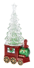 Load image into Gallery viewer, LED Light Up Shimer Train w/ Tree Figurine by Ganz MX197857