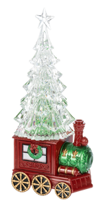LED Light Up Shimer Train w/ Tree Figurine by Ganz MX197857