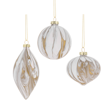 Load image into Gallery viewer, Marbleized Holiday Shape Ornaments by Ganz MX199573