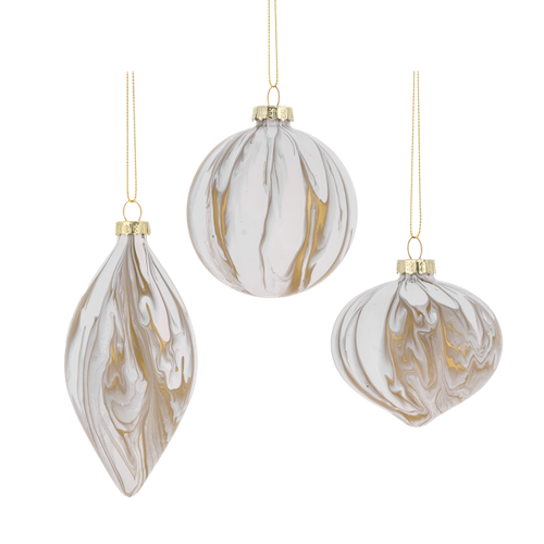 Marbleized Holiday Shape Ornaments by Ganz MX199573