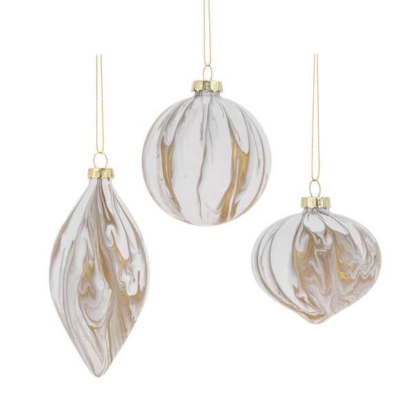 Marbleized Holiday Shape Ornaments by Ganz MX199573