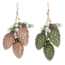 Load image into Gallery viewer, Frosted Pinecone Cluster Ornaments by Ganz MX199574