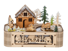 Load image into Gallery viewer, LED Light Up Laser-Cut Village Scene Music Box by Ganz MX199964