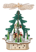 Load image into Gallery viewer, LED Light Up Laser-Cut Rotating Pyramid Scene Music Box by Ganz MX200109