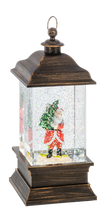 Load image into Gallery viewer, LED Light Up Shimmer Woodland Santa Lantern by Ganz MX200203