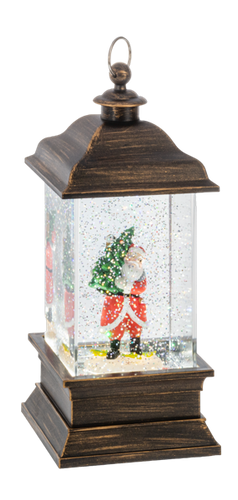 LED Light Up Shimmer Woodland Santa Lantern by Ganz MX200203