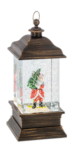 LED Light Up Shimmer Woodland Santa Lantern by Ganz MX200203