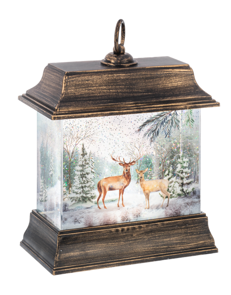 LED Light Up Shimmer Deer Lantern by Ganz MX200207