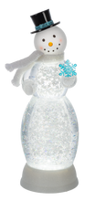 Load image into Gallery viewer, LED Light Up Shimmer Snowman Figurine by Ganz MX201409