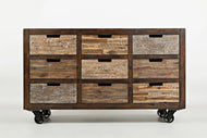 Painted Canyon 9-Drawer Accent Chest w/ Wheels by Jofran 1600-60