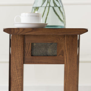 Slate Accent Wedge Table by Design House 10056 Rustic Oak